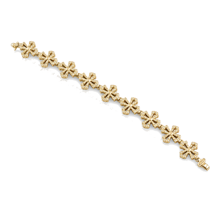 10K Gold Roman Cross Nugget Bracelet — 10K real gold jewelry from STF Diamonds, Los Angeles