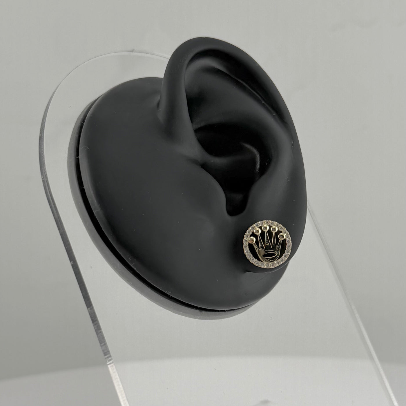 10K Yellow Gold Round Rx CZ Earrings