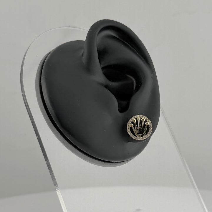 10K Yellow Gold Round Rx CZ Earrings