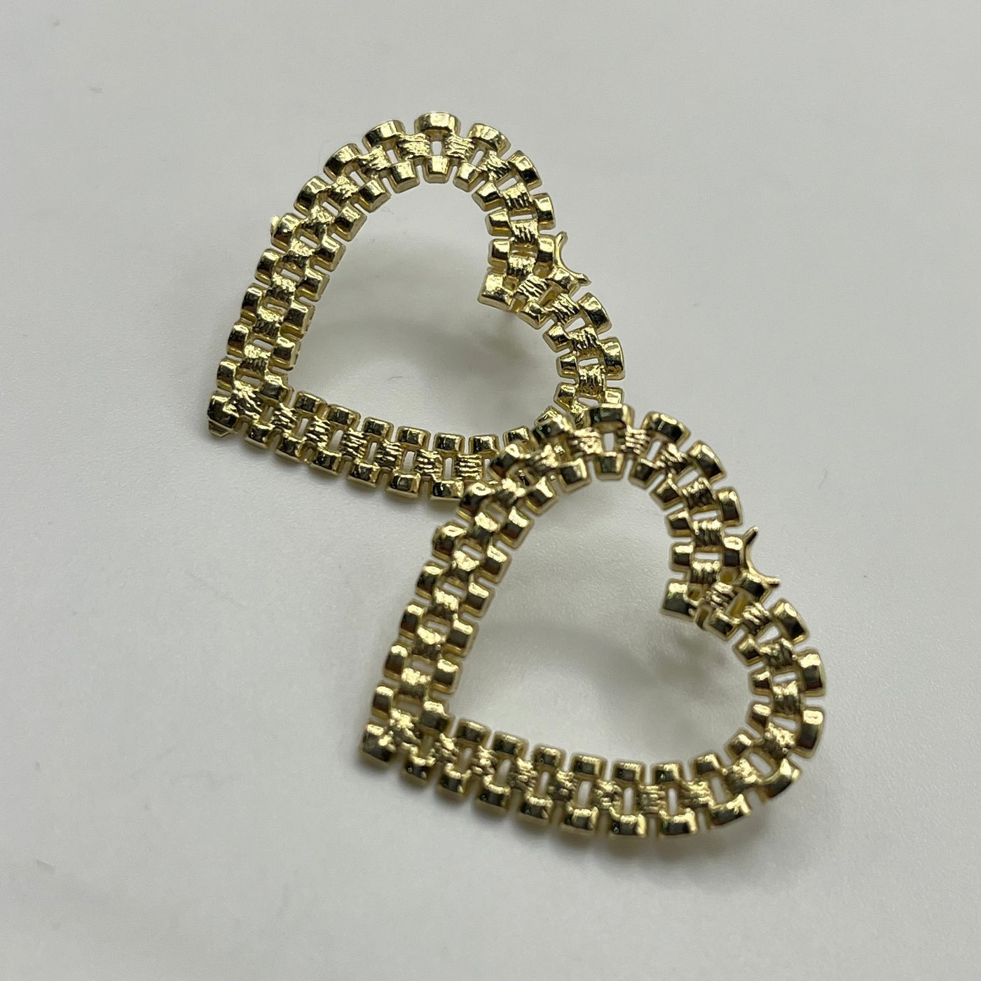 10K Solid Yellow Gold RX Heart Earrings ( Large)