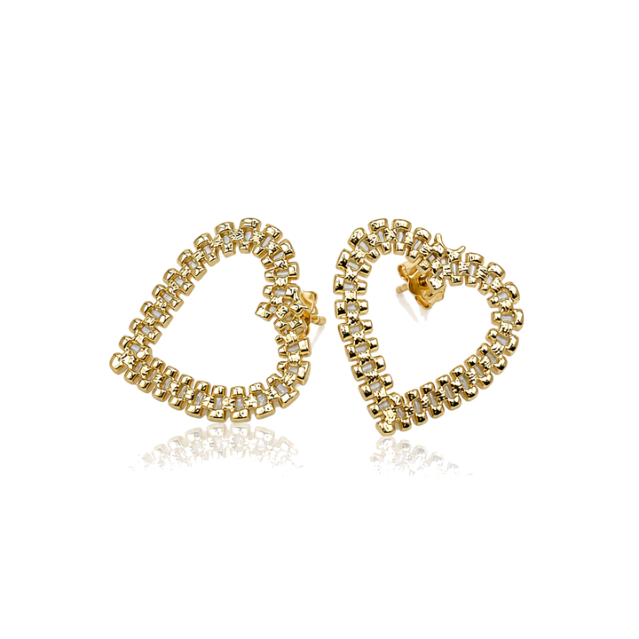 10K Gold RX Heart Earrings (medium) — 10K solid gold jewelry from STF Diamonds, Los Angeles