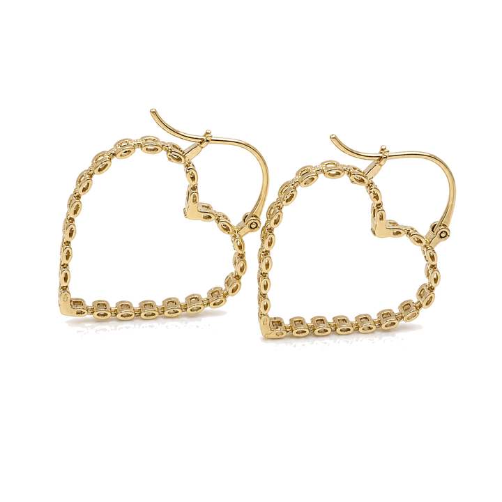 10K Gold RX Heart Hoops (1.2") — 10K real gold jewelry from STF Diamonds, Los Angeles