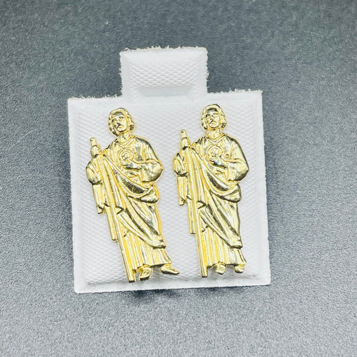 10K Yellow Gold San Judas Earrings