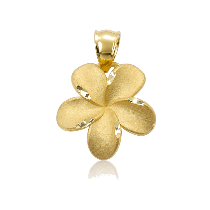 10K Gold Satin Hibiscus Charm (M) — 10K real gold jewelry from STF Diamonds, Los Angeles