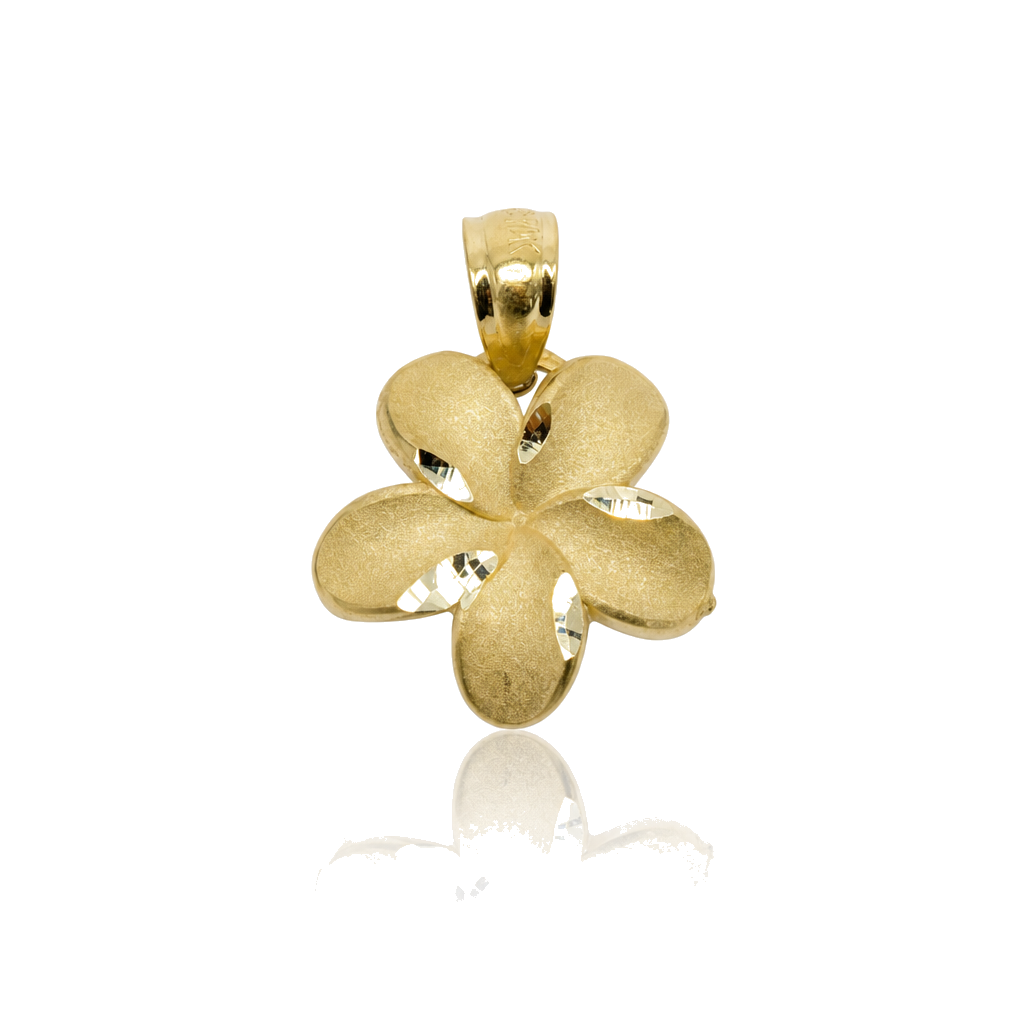 10K Gold Satin Hibiscus Charm (S) — 10K real gold jewelry from STF Diamonds, Los Angeles