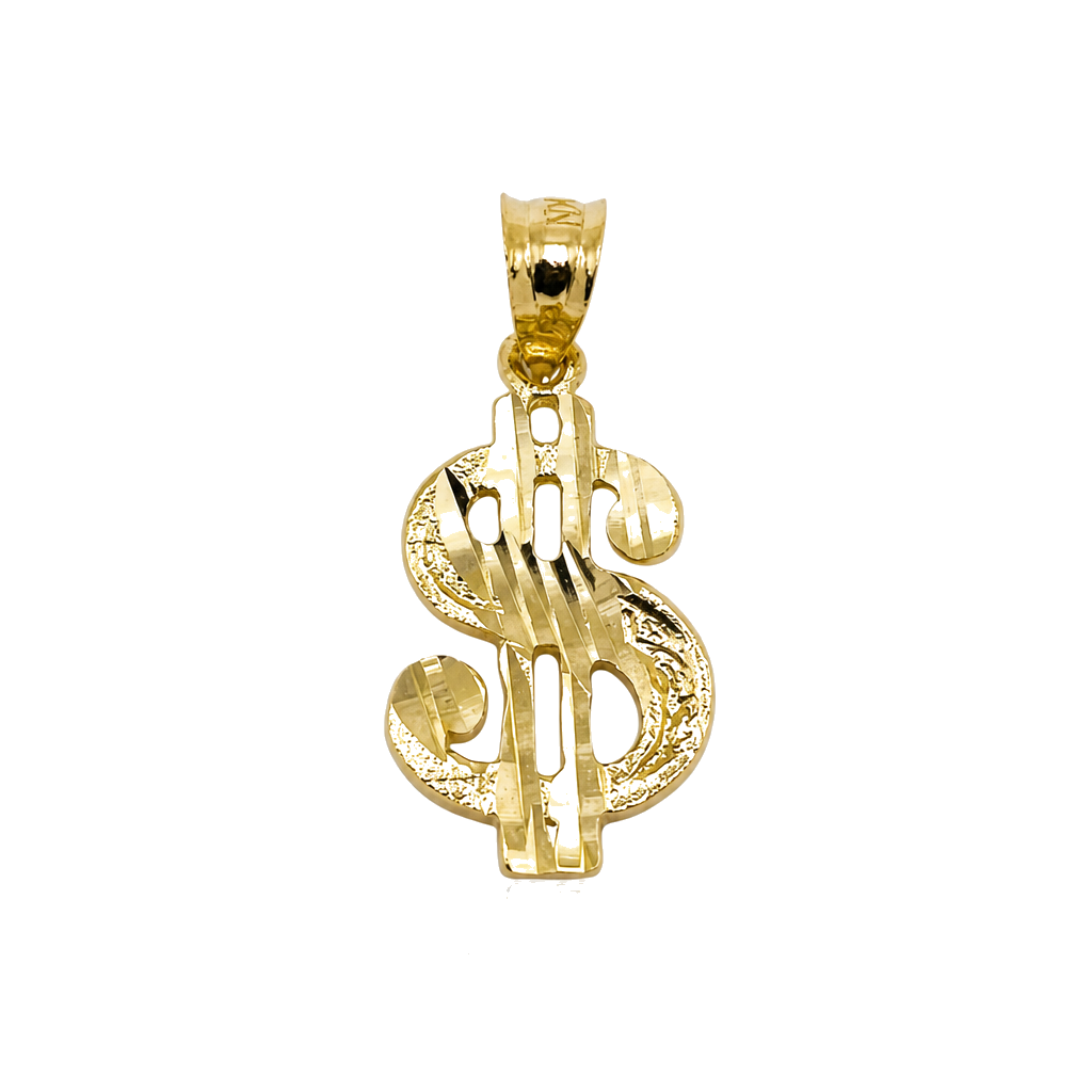 10K Gold Sml Money Sign charm — 10K solid gold jewelry from STF Diamonds, Los Angeles