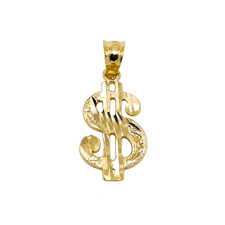 10K Gold Sml Money Sign charm — 10K solid gold jewelry from STF Diamonds, Los Angeles