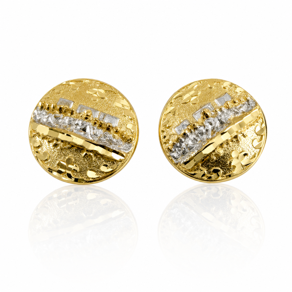 10K Gold Solid Last Supper Earrings — 10K solid gold jewelry from STF Diamonds, Los Angeles