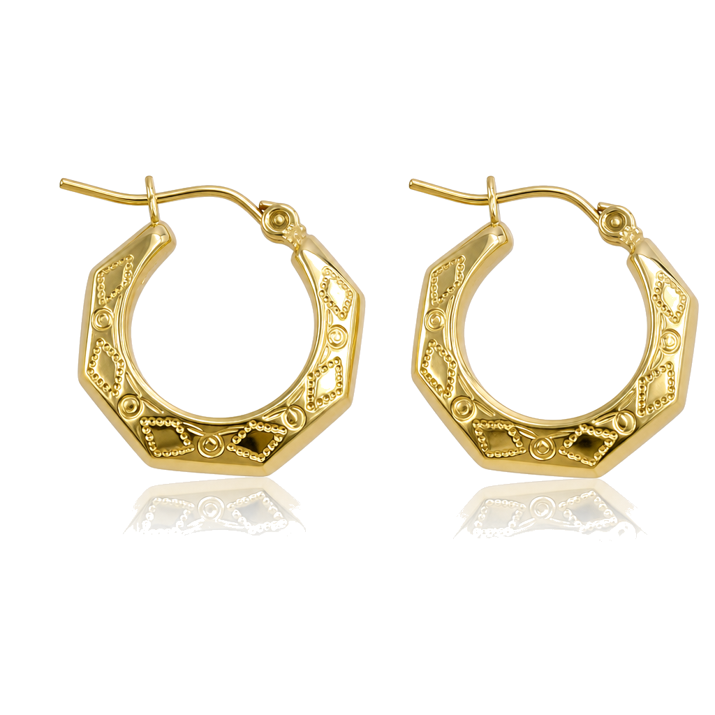 10K Gold Urban Halo Hoops .75in — 10K real gold jewelry from STF Diamonds, Los Angeles