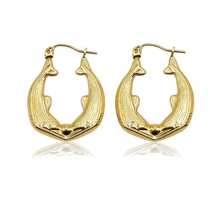 10K Gold Whale Hoop Earrings (small) — 10K real gold jewelry from STF Diamonds, Los Angeles
