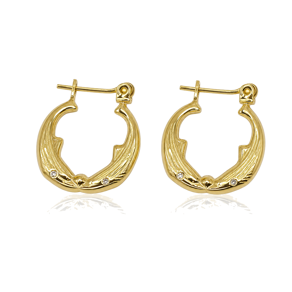 10K Gold Whale Hoop Earrings (Xs) — 10K real gold jewelry from STF Diamonds, Los Angeles
