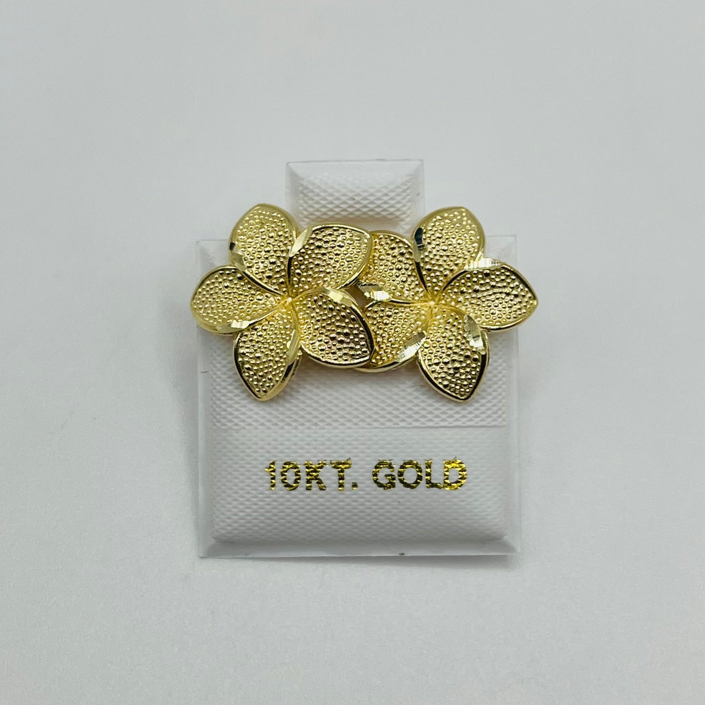 10K Yellow Gold XL Hibiscus Earrings