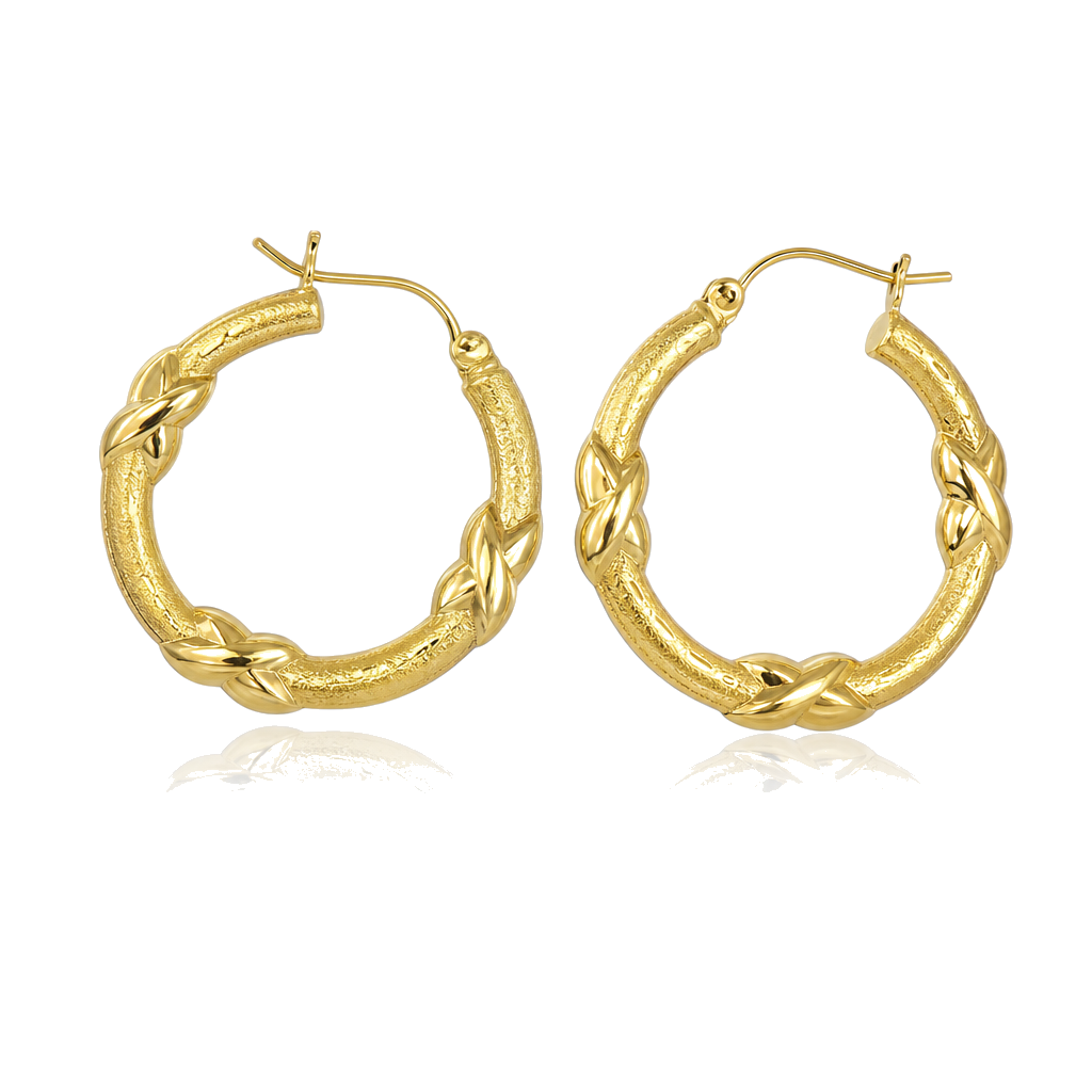 10K Gold Xo hoops 1in — 10K real gold jewelry from STF Diamonds, Los Angeles
