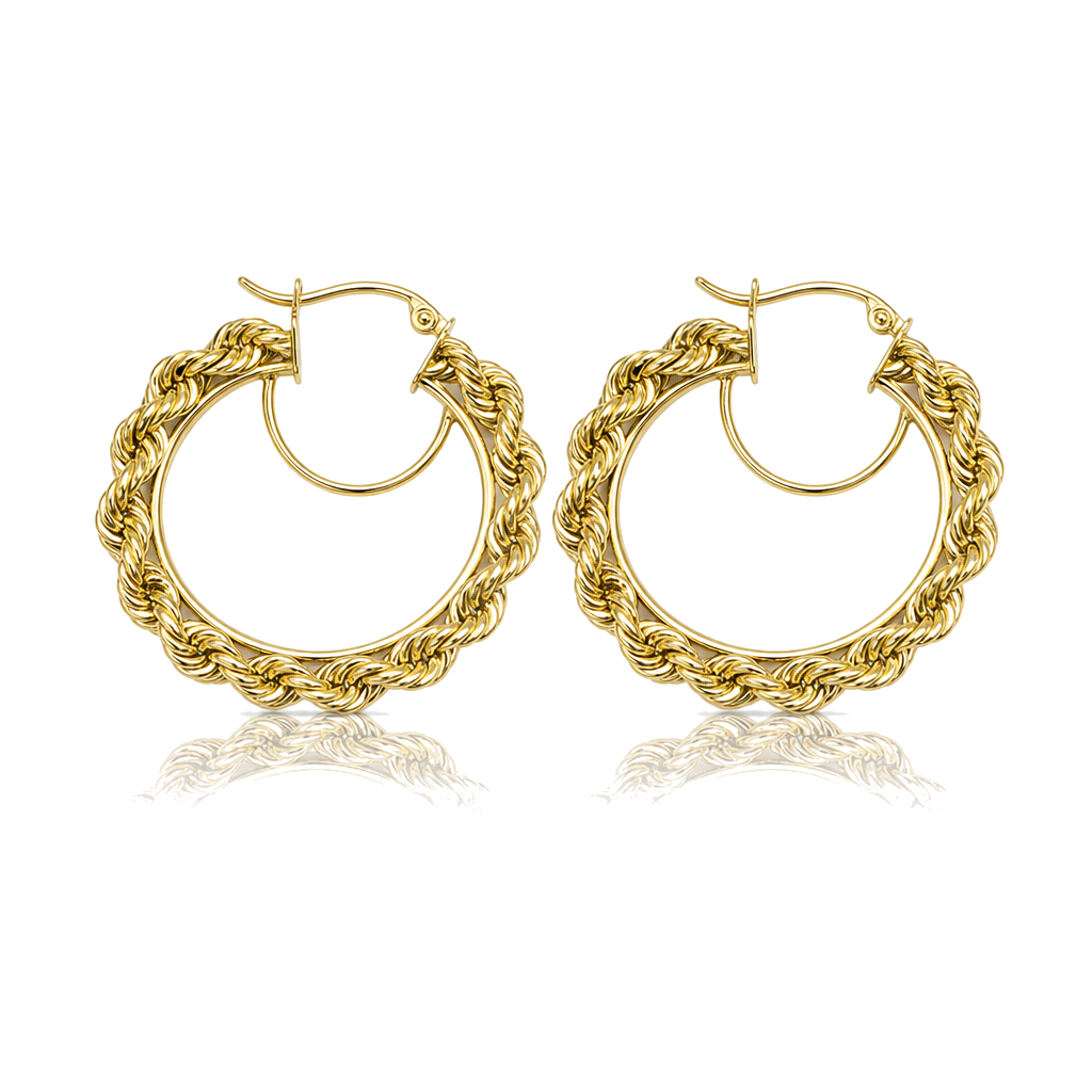 10K Rope Hoops 1.5 In — 10K solid gold jewelry from STF Diamonds, Los Angeles