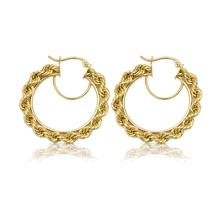 10K Rope Hoops 1.5 In — 10K solid gold jewelry from STF Diamonds, Los Angeles