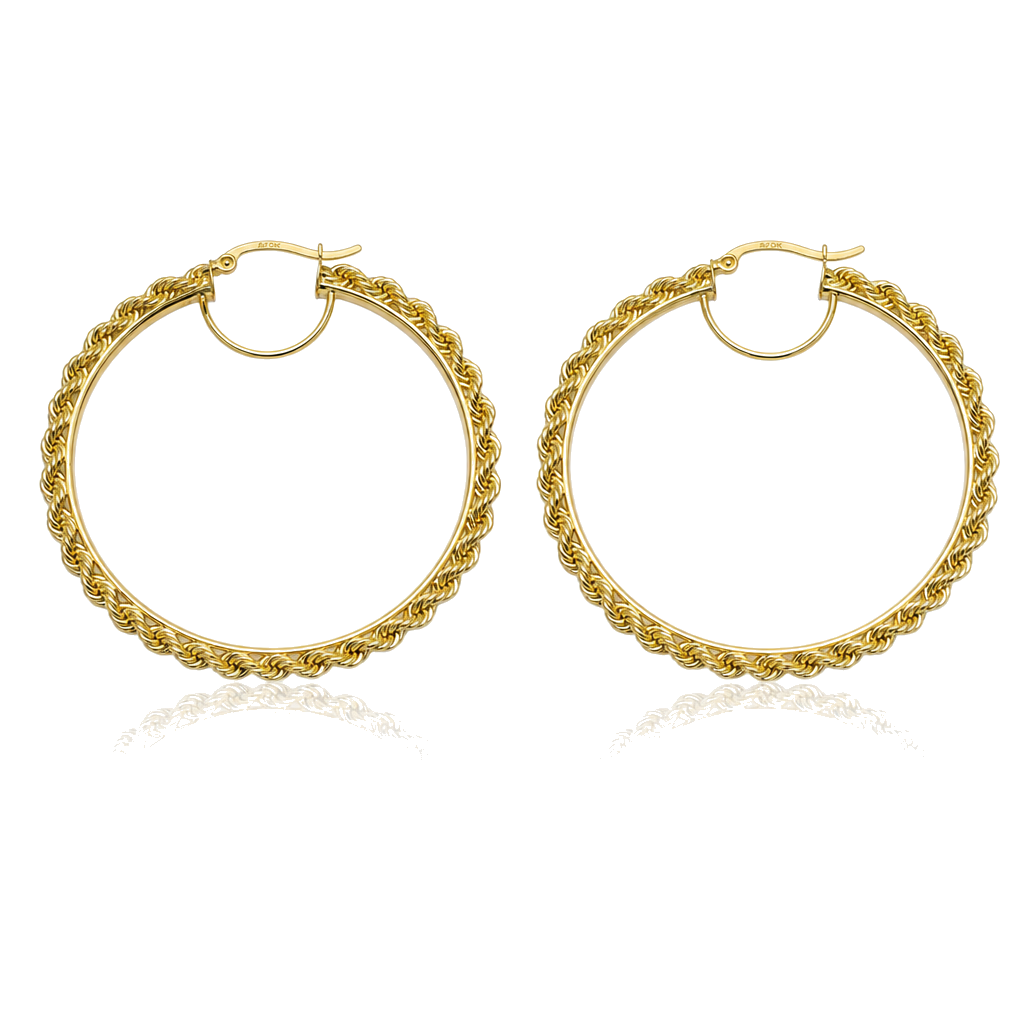 10K Rope Hoops 2.25 In — 10K solid gold jewelry from STF Diamonds, Los Angeles