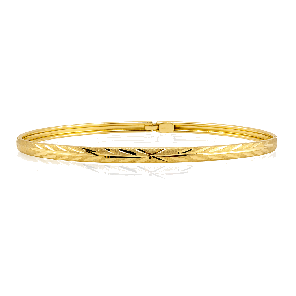 10K Sun Gold Bangle Bracelet — 10K real gold jewelry from STF Diamonds, Los Angeles
