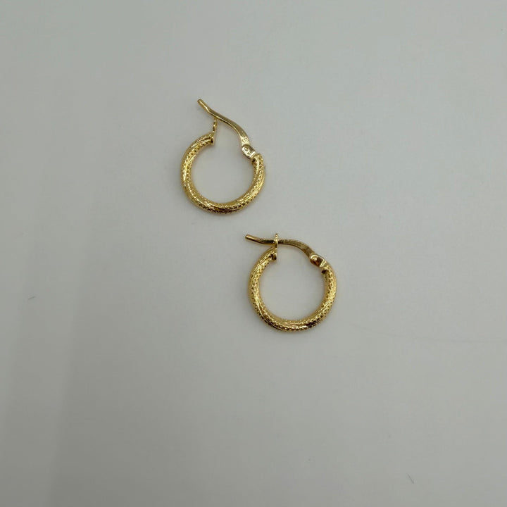 10K Yellow Gold Honey Hoops (huggy size ~14mm)