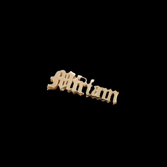 10K Solid Yellow Gold 'Millam' Gothic Double Nameplate (Polished)