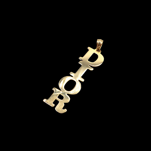10K Solid Gold Diamond-Cut 'Dior' Single Nameplate