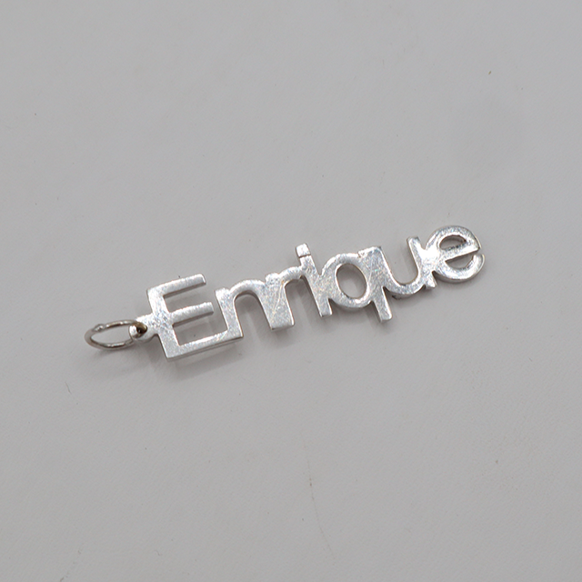 Style 'Enrique' Single Name Plate Charm-Polished 925 Silver | STF DIAMONDS JEWELRY