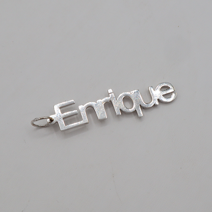 Style 'Enrique' Single Name Plate Charm-Polished 925 Silver | STF DIAMONDS JEWELRY