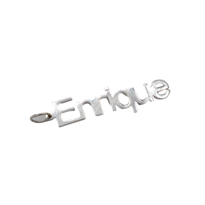 Style 'Enrique' Single Name Plate Charm-Polished 925 Silver | STF DIAMONDS JEWELRY