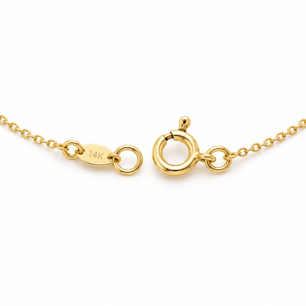 14K Gold Diamond Bezel Chain - back view