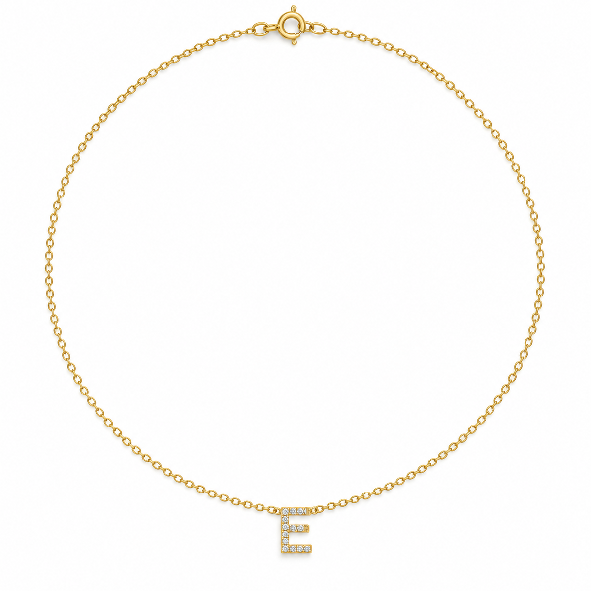 14K Gold Diamond Classic Initial Chain - 45 degree view