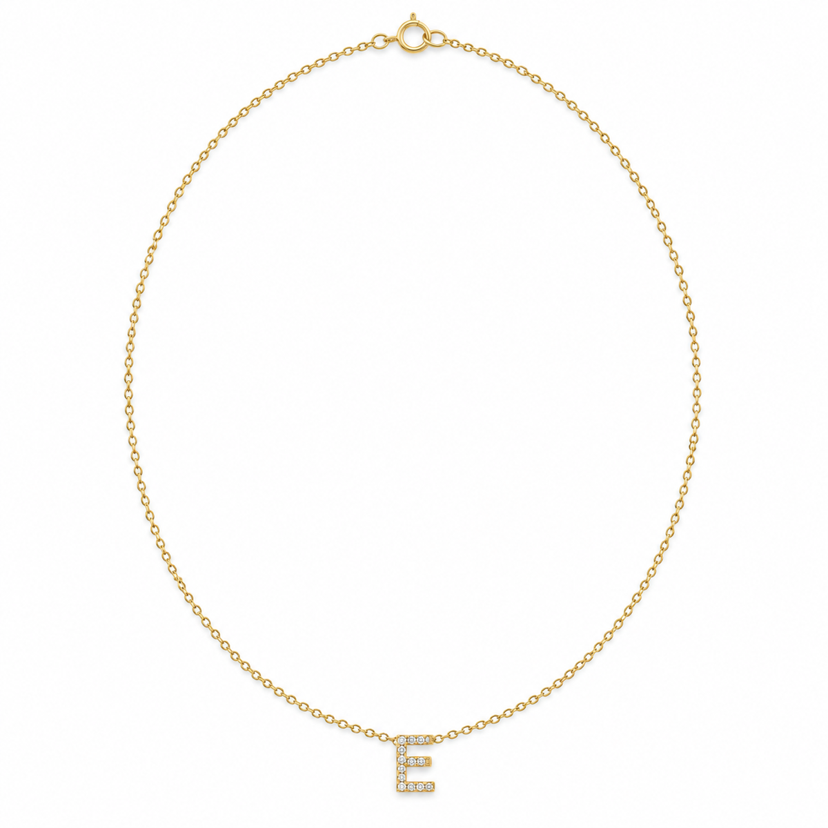 14K Gold Diamond Classic Initial Chain - back view