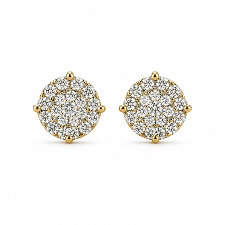 14K Gold Diamond Luna Earrings (Screwback) 5mm — 14K real gold jewelry from STF Diamonds, Los Angeles