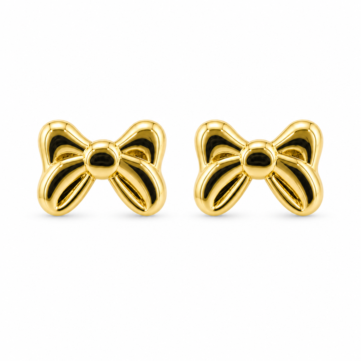 14K Gold SweetBow Earrings — 14K solid gold jewelry from STF Diamonds, Los Angeles