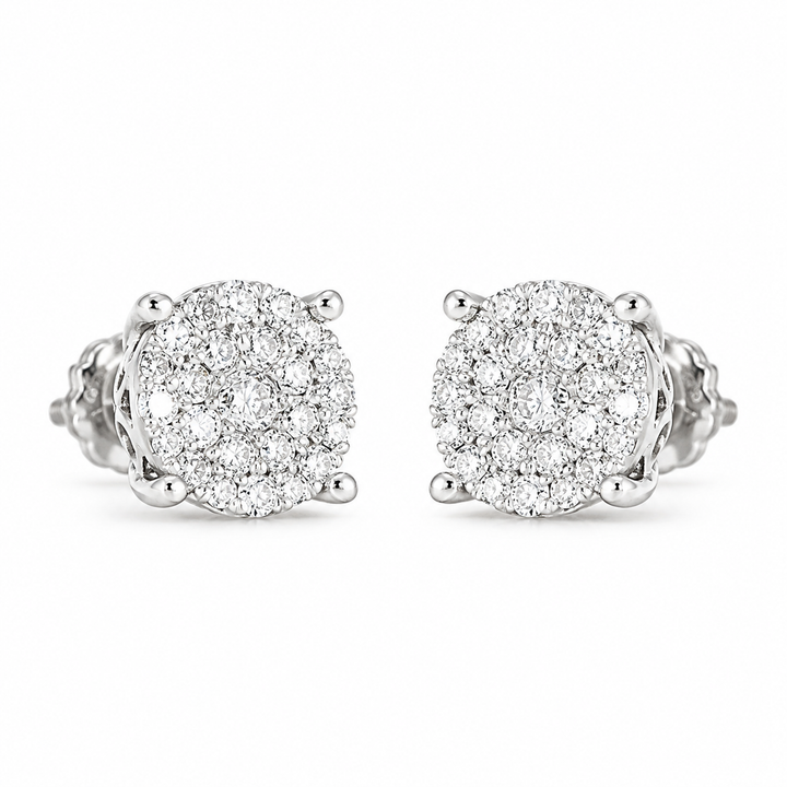 14K White Gold 0.50ctw VS Diamond Cluster Earrings