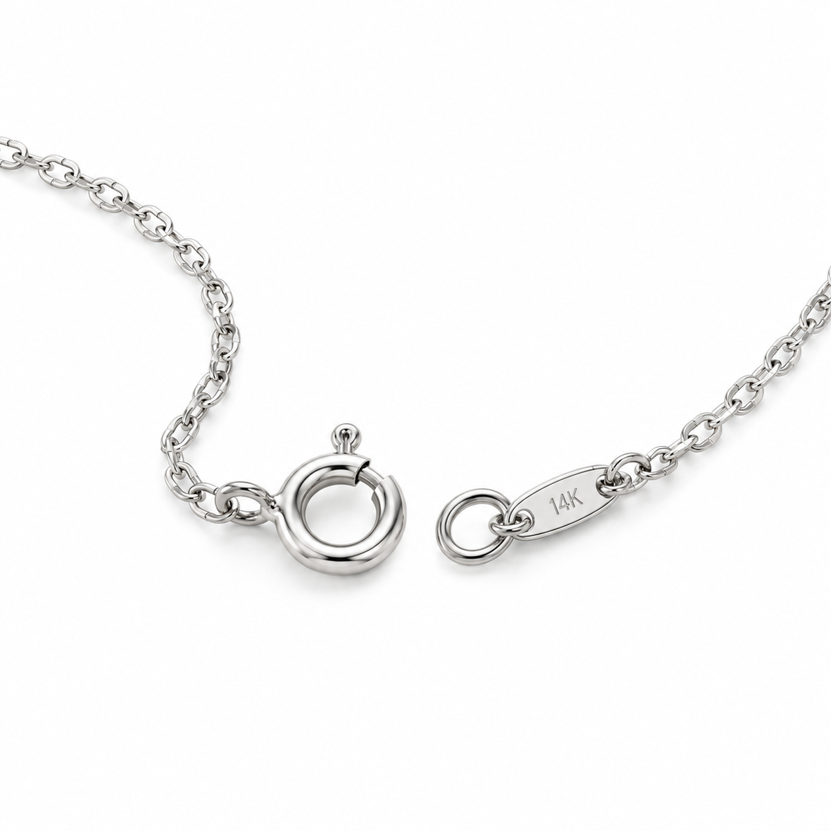 14K White Gold Diamond Amoura Chain - back view