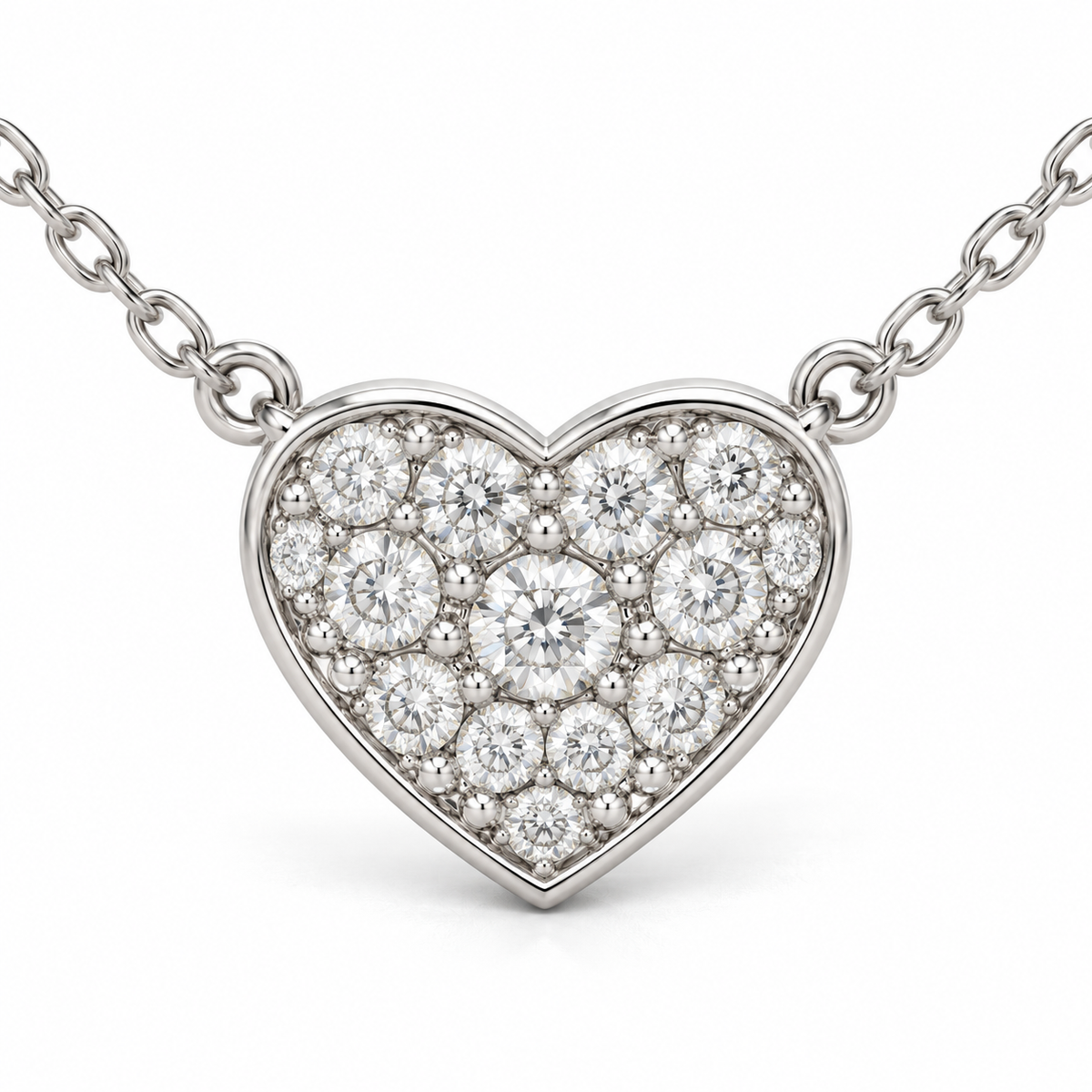 14K White Gold Diamond Amoura Chain - macro detail