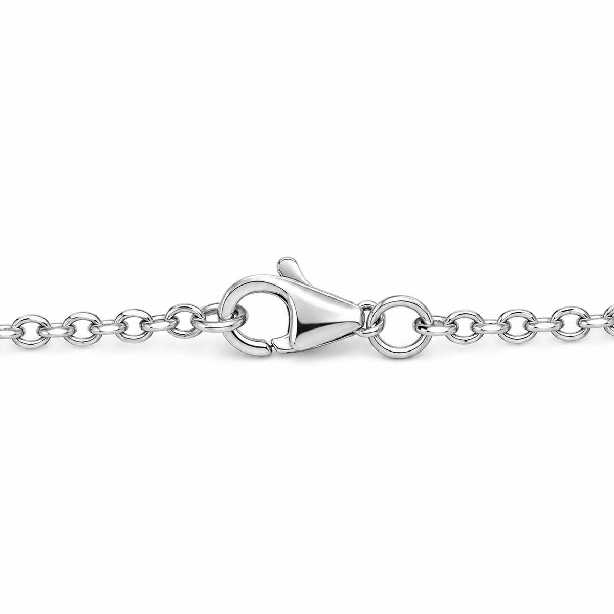 14K White Gold Diamond Classic Initial Chain - back view