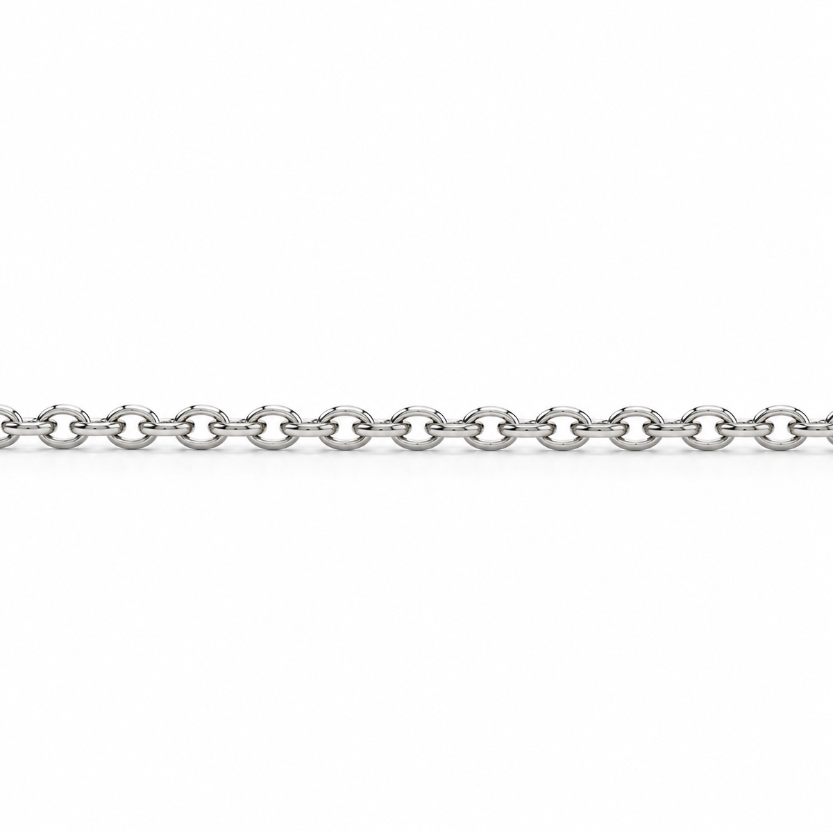 14K White Gold Diamond Classic Initial Chain - side view