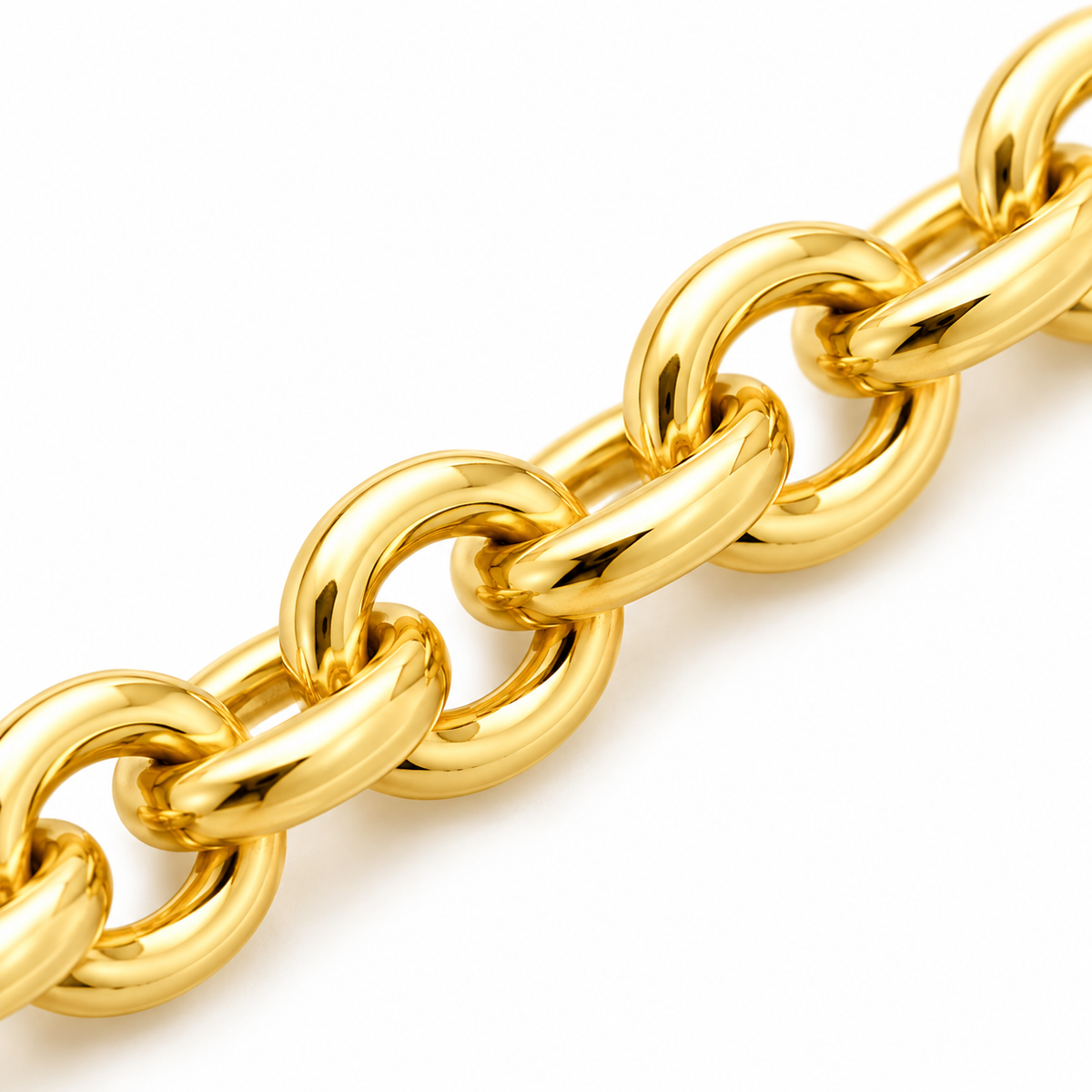 14K Yellow Gold 1mm Adjustable Rolo Chain With Heart Lock - macro detail