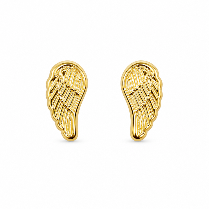 14K Gold Angel Wing Baby Earrings — 14K real gold jewelry from STF Diamonds, Los Angeles