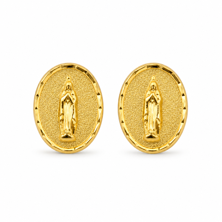 14K Gold Ave Maria Baby Earrings — 14K real gold jewelry from STF Diamonds, Los Angeles