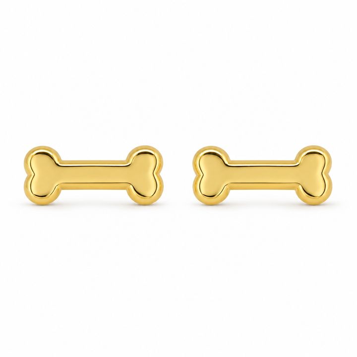 14K Gold Bone Baby Earrings — 14K real gold jewelry from STF Diamonds, Los Angeles