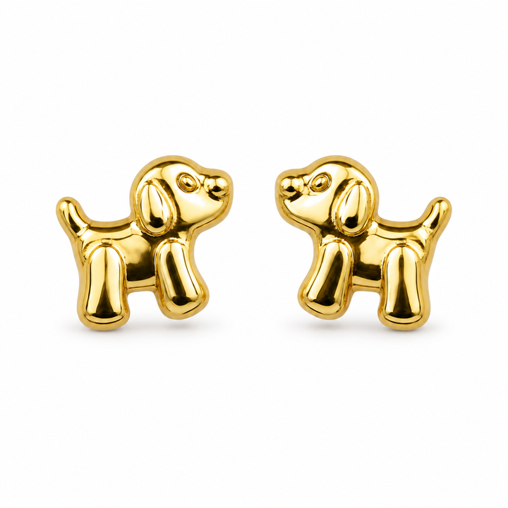 14K Gold Puppy Baby Earrings — 14K real gold jewelry from STF Diamonds, Los Angeles