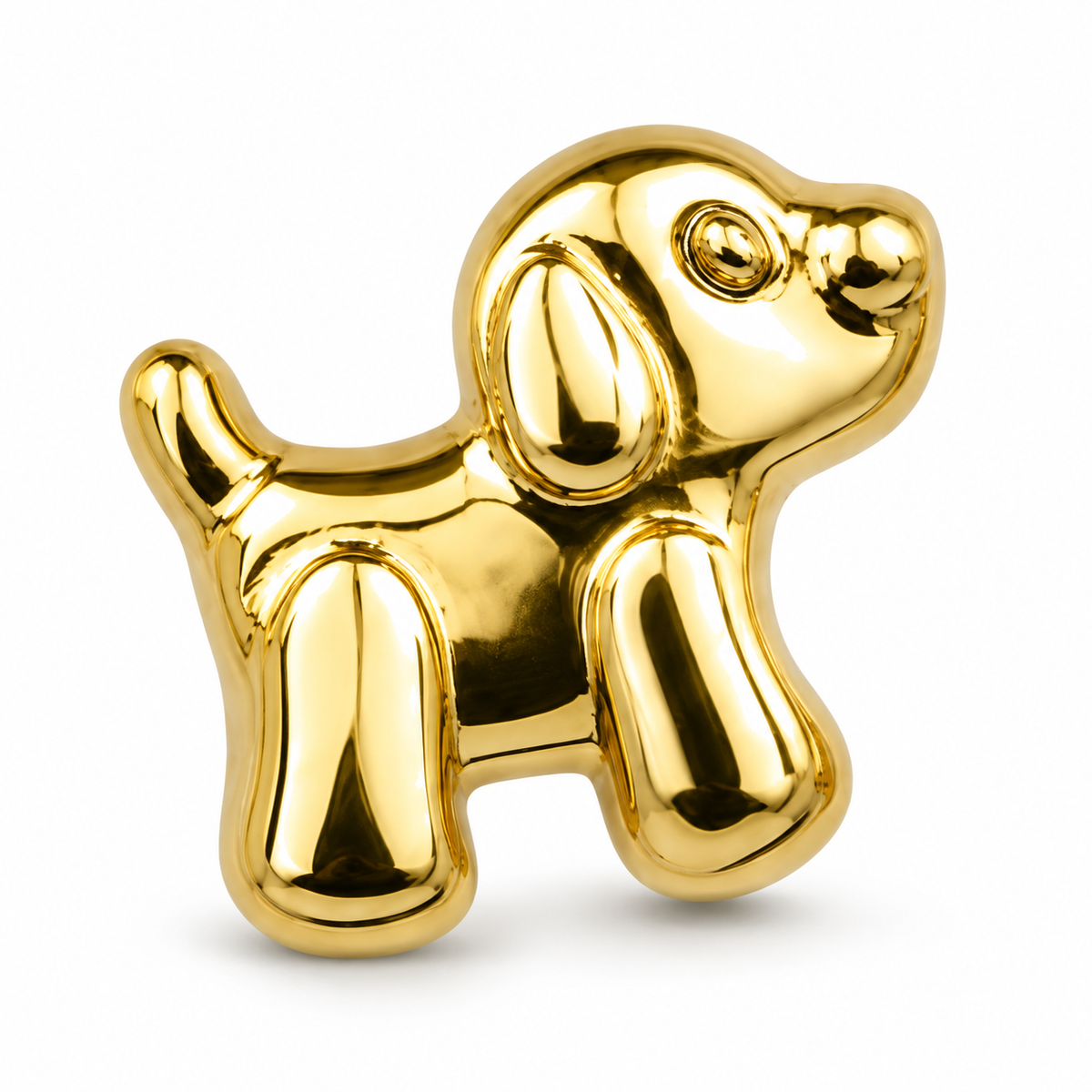 14K Yellow Gold Puppy Baby Earrings - macro detail