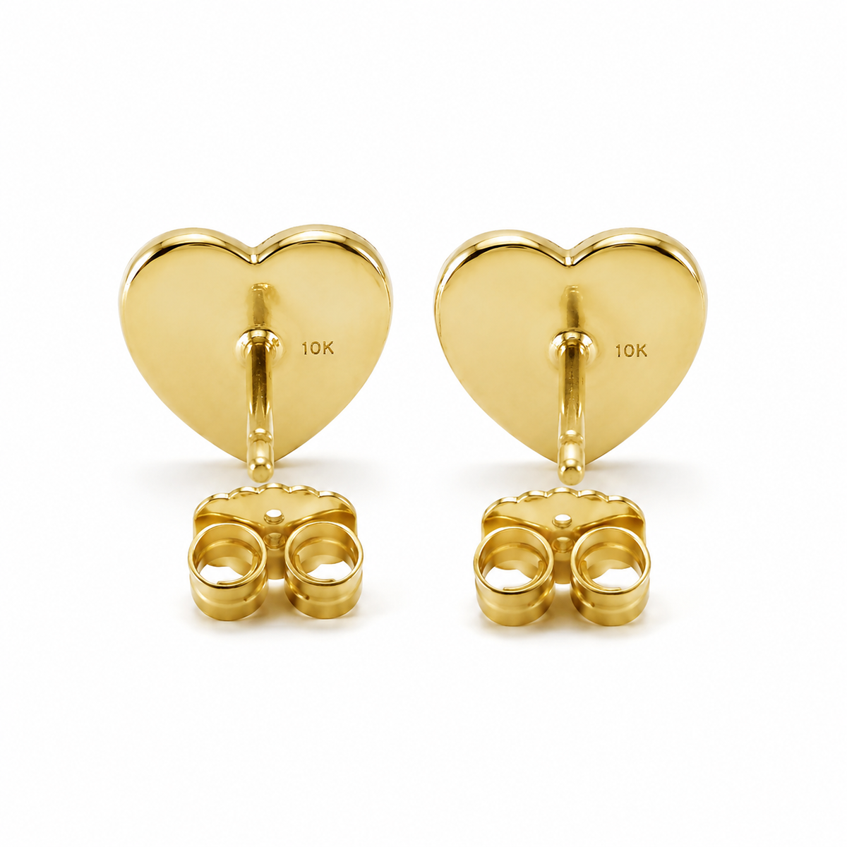 14K Yellow Gold Round Nugget Earrings (Small) - front view