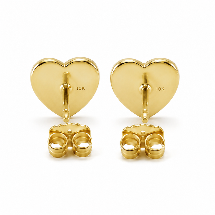 14K Yellow Gold Round Nugget Earrings (Small) - front view