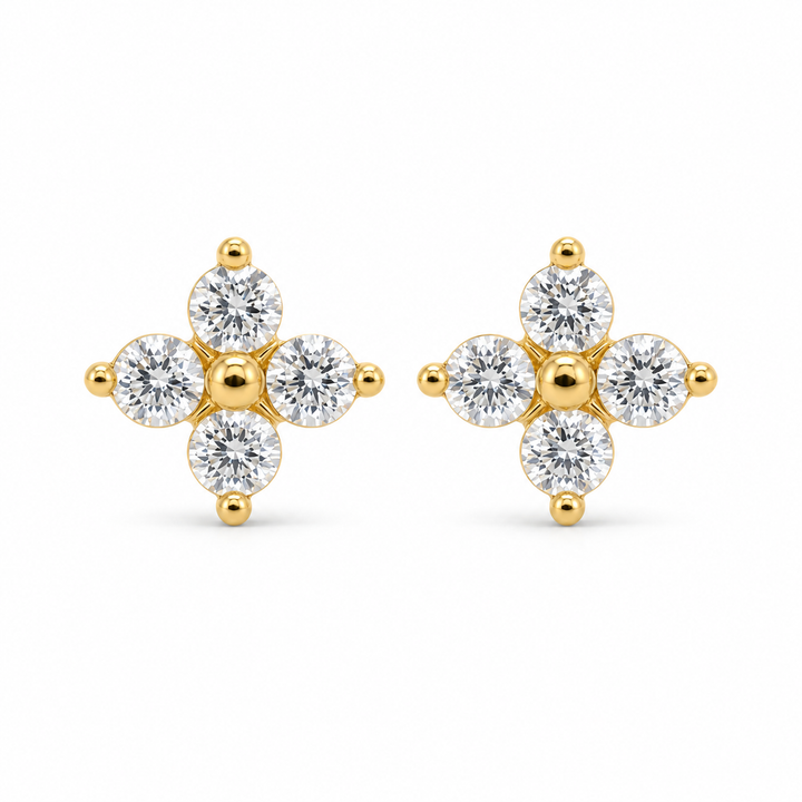 14K Gold Shining Star Baby Earrings — 14K real gold jewelry from STF Diamonds, Los Angeles