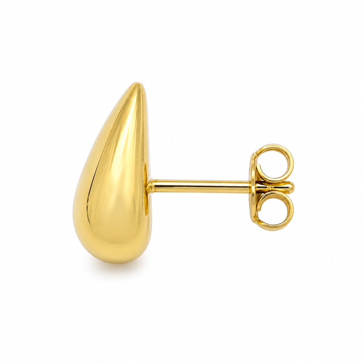 14K Yellow Gold TearDrop Earrings - side view