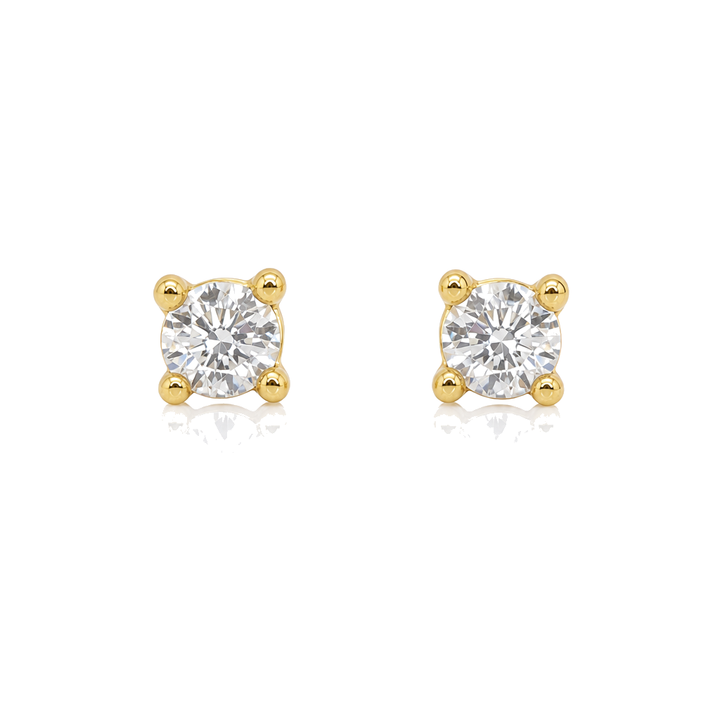 14K Diamond Stud Earrings (Screwback) 3.5mm — 14K real gold jewelry from STF Diamonds, Los Angeles