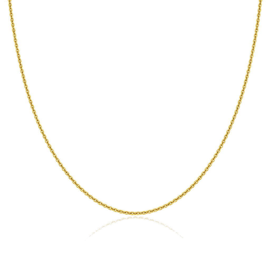 14K Gold 1mm Adjustable Rollo Chain With Heart Lock — 14K real gold jewelry from STF Diamonds, Los Angeles