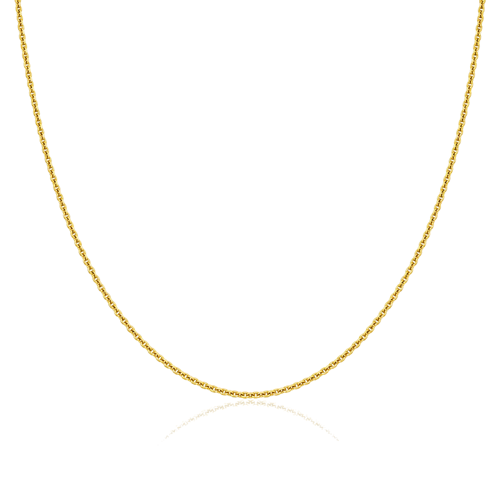 14K Gold 1mm Adjustable Rollo Chain With Heart Lock — 14K real gold jewelry from STF Diamonds, Los Angeles